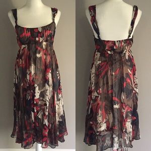 Diane Von Furstenberg Silk Dress Boho Abstract